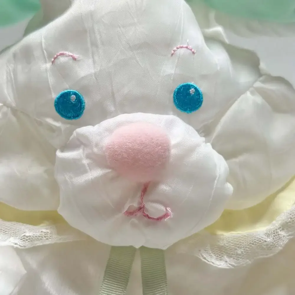 Vintage 1988 Fisher Price Baby Puffalump White Bunny Rabbit Rattle Plush 1359